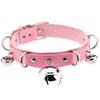 Womens Sexy Punk Goth Leather Collar PU Leather Buckle Bell Collar Choker Necklace