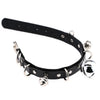 Womens Sexy Punk Goth Leather Collar PU Leather Buckle Bell Collar Choker Necklace