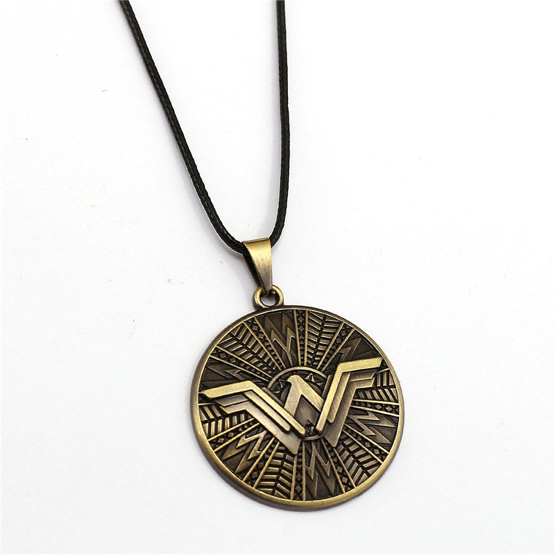 Wonder Woman Necklace Movie Justice League Co Shield Pendant Fashion Rope Chain Necklaces Women Men Charm Gifts Jewelry
