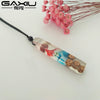 Wood Resin Necklace Women Men Handmade Vintage Resin Wood Statement Necklaces & Pendants Rope Wooden Necklace Male Jewelry Gifts