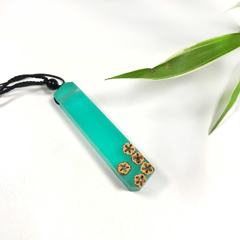 Wood Resin Necklace Women Men Handmade Vintage Resin Wood Statement Necklaces & Pendants Rope Wooden Necklace Male Jewelry Gifts