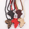 Wooden pendant necklace good wood Africa map necklace hip hop necklace for men and women