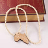 Wooden pendant necklace good wood Africa map necklace hip hop necklace for men and women