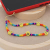Woven LOVE Letter Beaded Anti-lost Phone Chain Fruit Rainbow Soft Ceramic Lanyard Charm Strap Mobile for Girls Phone Choker Keys