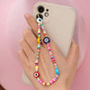 Woven LOVE Letter Beaded Anti-lost Phone Chain Fruit Rainbow Soft Ceramic Lanyard Charm Strap Mobile for Girls Phone Choker Keys
