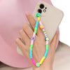Woven LOVE Letter Beaded Anti-lost Phone Chain Fruit Rainbow Soft Ceramic Lanyard Charm Strap Mobile for Girls Phone Choker Keys