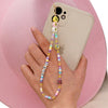 Woven LOVE Letter Beaded Anti-lost Phone Chain Fruit Rainbow Soft Ceramic Lanyard Charm Strap Mobile for Girls Phone Choker Keys