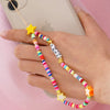 Woven LOVE Letter Beaded Anti-lost Phone Charm Chain Fruit Rainbow Soft Ceramic Lanyard Strap Mobile for Girls Phone Choker Keys