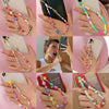 Woven LOVE Letter Beaded Anti-lost Phone Charm Chain Fruit Rainbow Soft Ceramic Lanyard Strap Mobile for Girls Phone Choker Keys