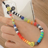 Woven LOVE Letter Beaded Anti-lost Phone Charm Chain Fruit Rainbow Soft Ceramic Lanyard Strap Mobile for Girls Phone Choker Keys