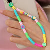 Woven LOVE Letter Beaded Anti-lost Phone Charm Chain Fruit Rainbow Soft Ceramic Lanyard Strap Mobile for Girls Phone Choker Keys