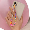 Woven LOVE Letter Beaded Anti-lost Phone Charm Chain Fruit Rainbow Soft Ceramic Lanyard Strap Mobile for Girls Phone Choker Keys