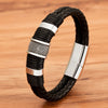 Woven Leather Rope Wrapping Special Style Classic Stainless Steel Men's Leather Bracelet Double-layer Design DIY Customization