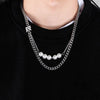 Wu Yifan with Hip Hop Necklace Trend INS Personality Simple Titanium Steel Reflective Pearl Double Collarbone Chain