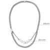 Wu Yifan with Hip Hop Necklace Trend INS Personality Simple Titanium Steel Reflective Pearl Double Collarbone Chain