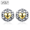 X&P Fashion Creative Korean Heart Hollow Silver Stud Earrings for Women Girl Exquisite Geometric Small Earring Jewelry Wholesale