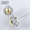 X&P Fashion Creative Korean Heart Hollow Silver Stud Earrings for Women Girl Exquisite Geometric Small Earring Jewelry Wholesale