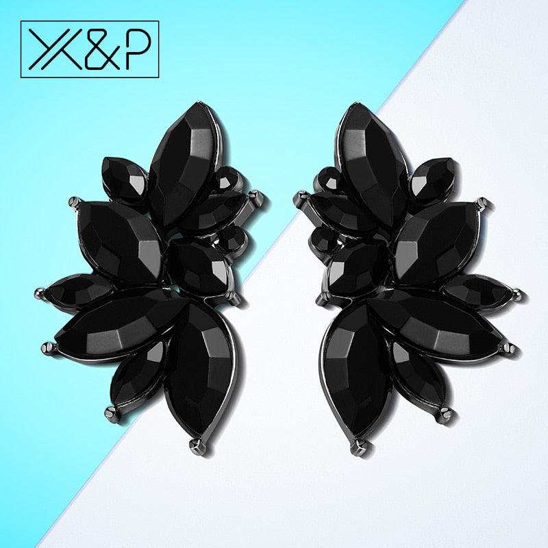 X&P Korean Cute Color Butterfly Crystal Stud Earrings for Women Girl Fashion Geometric Small Cubic Zirconia Earring Jewelry Gift