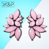 X&P Korean Cute Color Butterfly Crystal Stud Earrings for Women Girl Fashion Geometric Small Cubic Zirconia Earring Jewelry Gift