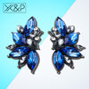 X&P Korean Cute Color Butterfly Crystal Stud Earrings for Women Girl Fashion Geometric Small Cubic Zirconia Earring Jewelry Gift