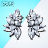 X&P Korean Cute Color Butterfly Crystal Stud Earrings for Women Girl Fashion Geometric Small Cubic Zirconia Earring Jewelry Gift