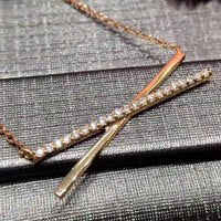 X Style Natural Diamond Cross Pendant Necklaces VS1 G 0.1CT Solid 18K Yellow Gold Fine Jewelry For Women Party Free Engraving