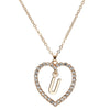 X1 Heart Shaped Letter Pandent Necklace For Women Summer Style Crystal Chain Necklace Fashion Jewelry Girlfriend Gift