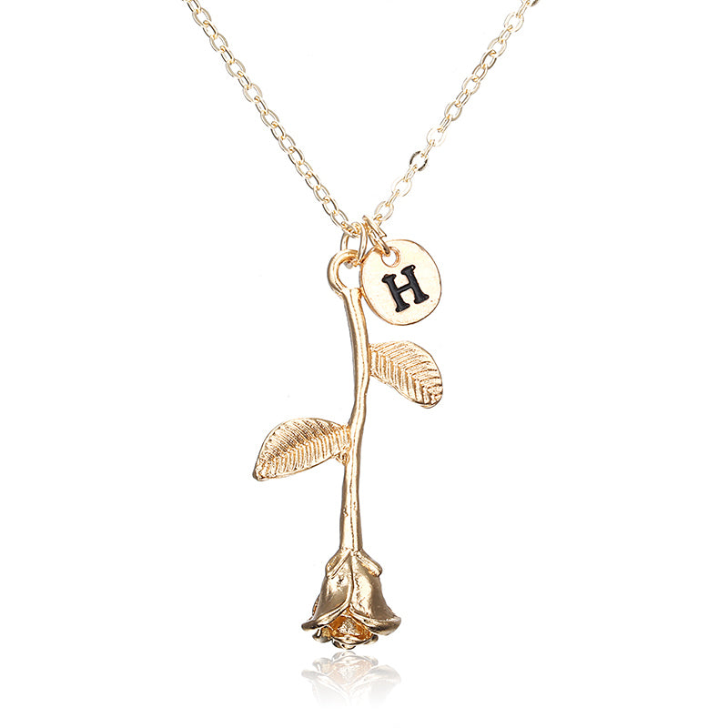 X146 Trendy Summer Gold Color Rose Shaped Pendant Necklace For Women Boho Party Jewelry Bff Charm Colar Rose Choker Necklace