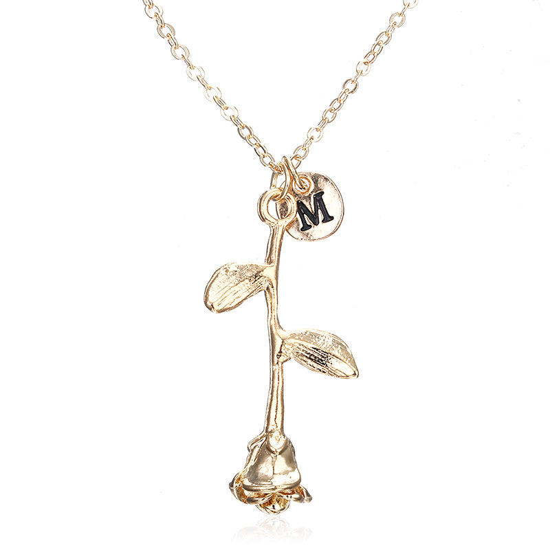 X146 Trendy Summer Gold Color Rose Shaped Pendant Necklace For Women Boho Party Jewelry Bff Charm Colar Rose Choker Necklace