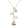 X146 Trendy Summer Gold Color Rose Shaped Pendant Necklace For Women Boho Party Jewelry Bff Charm Colar Rose Choker Necklace