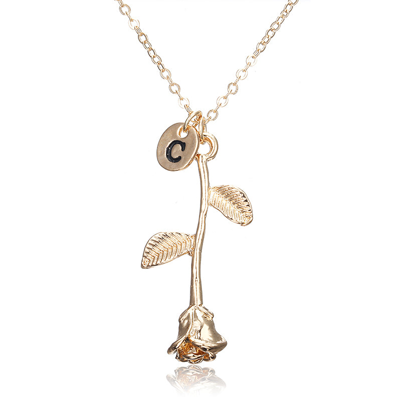 X146 Trendy Summer Gold Color Rose Shaped Pendant Necklace For Women Boho Party Jewelry Bff Charm Colar Rose Choker Necklace