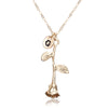 X146 Trendy Summer Gold Color Rose Shaped Pendant Necklace For Women Boho Party Jewelry Bff Charm Colar Rose Choker Necklace