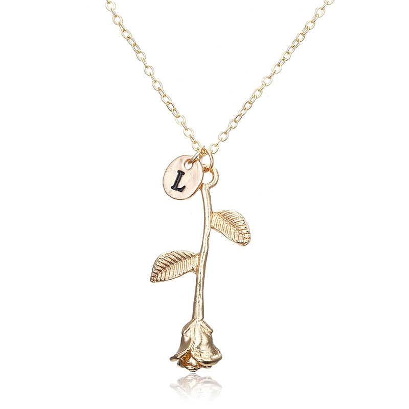 X146 Trendy Summer Gold Color Rose Shaped Pendant Necklace For Women Boho Party Jewelry Bff Charm Colar Rose Choker Necklace