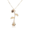 X146 Trendy Summer Gold Color Rose Shaped Pendant Necklace For Women Boho Party Jewelry Bff Charm Colar Rose Choker Necklace