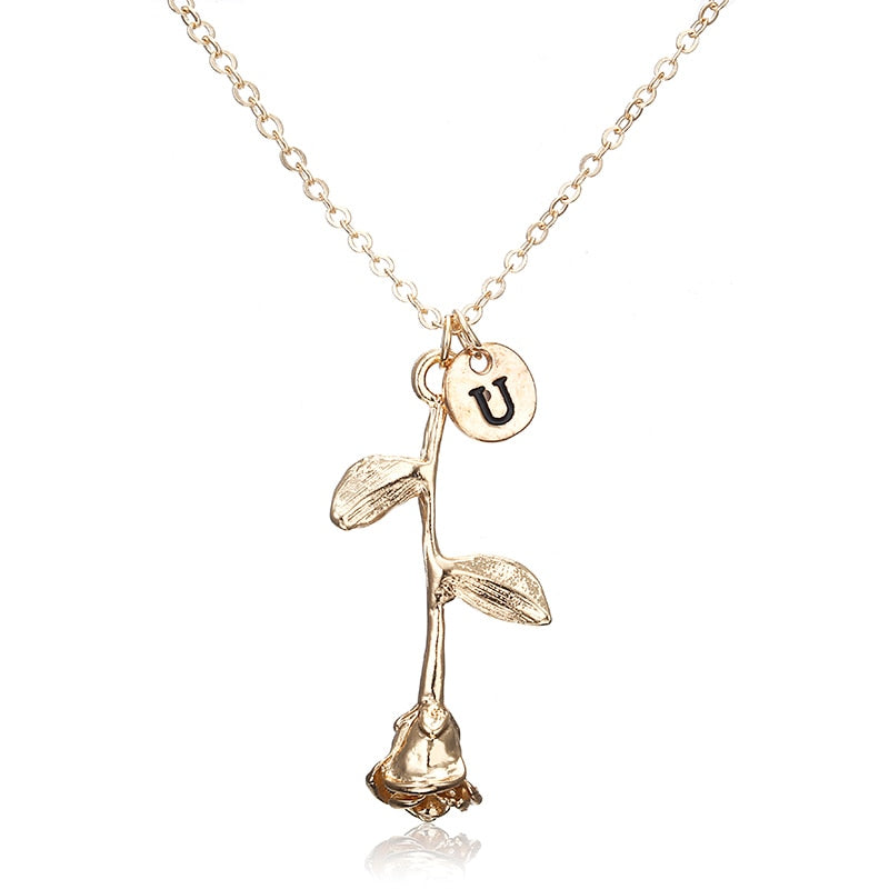 X146 Trendy Summer Gold Color Rose Shaped Pendant Necklace For Women Boho Party Jewelry Bff Charm Colar Rose Choker Necklace