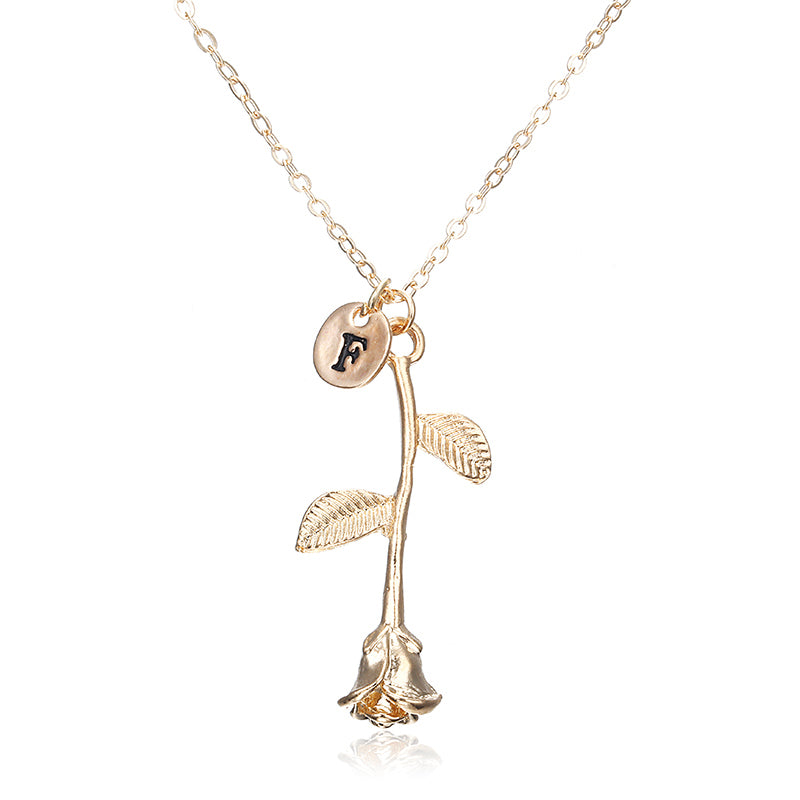 X146 Trendy Summer Gold Color Rose Shaped Pendant Necklace For Women Boho Party Jewelry Bff Charm Colar Rose Choker Necklace