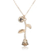 X146 Trendy Summer Gold Color Rose Shaped Pendant Necklace For Women Boho Party Jewelry Bff Charm Colar Rose Choker Necklace