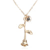 X146 Trendy Summer Gold Color Rose Shaped Pendant Necklace For Women Boho Party Jewelry Bff Charm Colar Rose Choker Necklace