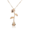 X146 Trendy Summer Gold Color Rose Shaped Pendant Necklace For Women Boho Party Jewelry Bff Charm Colar Rose Choker Necklace