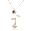 X146 Trendy Summer Gold Color Rose Shaped Pendant Necklace For Women Boho Party Jewelry Bff Charm Colar Rose Choker Necklace