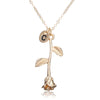X146 Trendy Summer Gold Color Rose Shaped Pendant Necklace For Women Boho Party Jewelry Bff Charm Colar Rose Choker Necklace