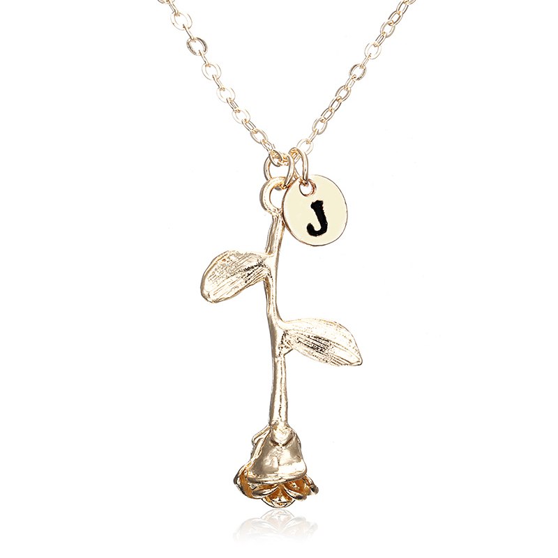 X146 Trendy Summer Gold Color Rose Shaped Pendant Necklace For Women Boho Party Jewelry Bff Charm Colar Rose Choker Necklace