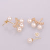 18k Gold Pearl Earrings Natural Round 5-5.5mm Trendy Earrings Ru750/silver For Choose New Wedding Party Fashion E121