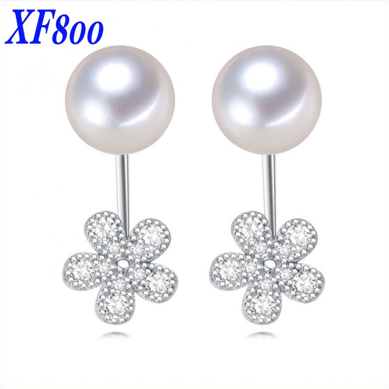 2 styleS Flower Natural Pearl Earrings Pearl Jewelry Stud Earring Romantic Gift Wedding Engagement Party For Women S04