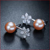 2 styleS Flower Natural Pearl Earrings Pearl Jewelry Stud Earring Romantic Gift Wedding Engagement Party For Women S04