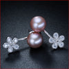 2 styleS Flower Natural Pearl Earrings Pearl Jewelry Stud Earring Romantic Gift Wedding Engagement Party For Women S04