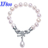 3 wearing methods Elegant natural pearl bracelet 9-10mm white near round shape pearl fine jewelry S27