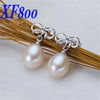 Butterfly 925 sterling silver jewelry natural pearl earrings , 8-9mm drop shape pearl stud earring for women S12