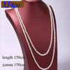 Classical natural pearl necklace ,8-9mm near round shape long necklace for women S55