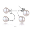 Double Pearl Earrings Fine Jewelry Natural 925 Silver Fashion Party Wedding Gift For Women Girl E274